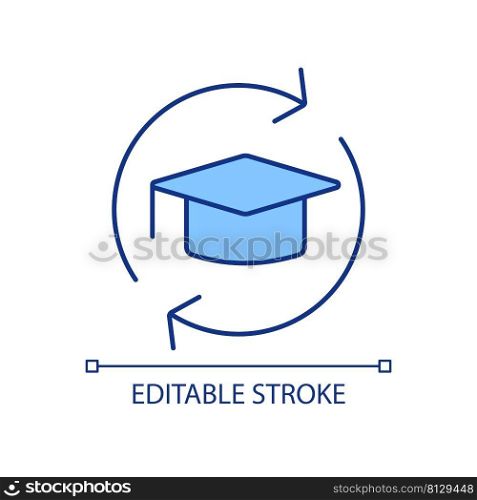 Being exchange student RGB color icon. Participating in exchange program. Student from foreign country. Isolated vector illustration. Simple filled line drawing. Editable stroke. Arial font used. Being exchange student RGB color icon