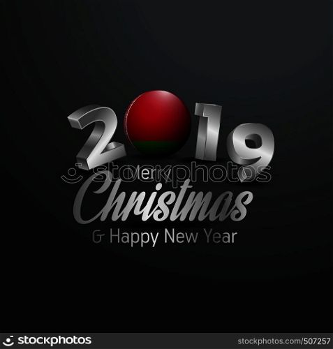 Belarus Flag 2019 Merry Christmas Typography. New Year Abstract Celebration background
