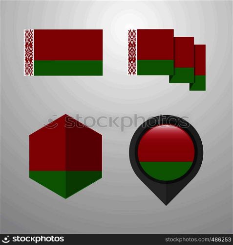 Belarus flag design set vector