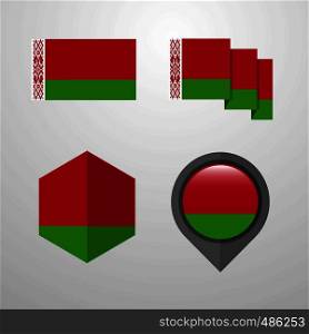 Belarus flag design set vector