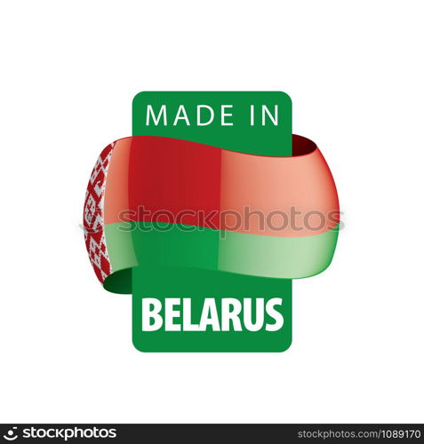 Belarus national flag, vector illustration on a white background. Belarus flag, vector illustration on a white background