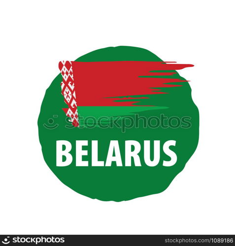 Belarus national flag, vector illustration on a white background. Belarus flag, vector illustration on a white background