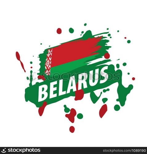Belarus national flag, vector illustration on a white background. Belarus flag, vector illustration on a white background