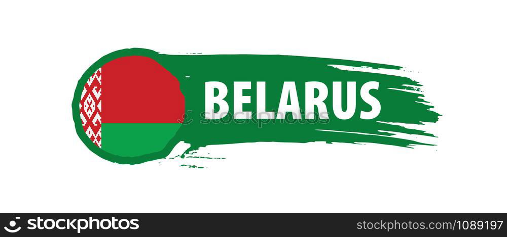 Belarus national flag, vector illustration on a white background. Belarus flag, vector illustration on a white background