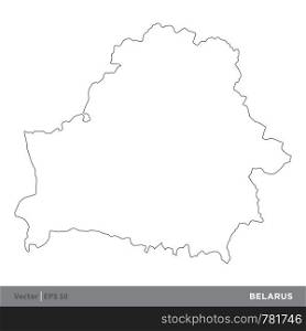 Belarus - Outline Europe Country Map Vector Template, stroke editable Illustration Design. Vector EPS 10.