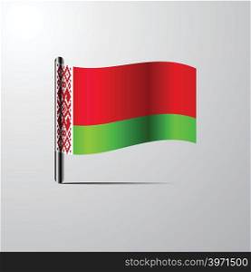 Belarus waving Shiny Flag design vector