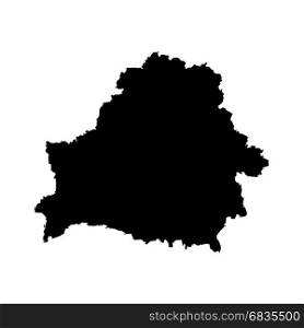 Belarusian map on a white background. Belarus map country. Black on a white background