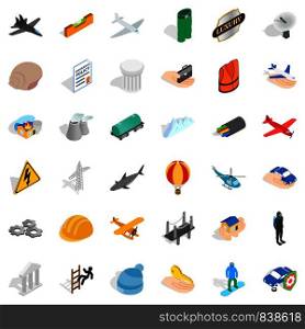 Belay icons set. Isometric style of 36 belay vector icons for web isolated on white background. Belay icons set, isometric style