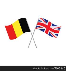 Belgian and British flags vector isolated on white background. Belgian and British flags vector isolated on white