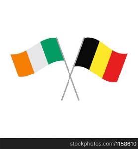 Belgian and Irish flags vector isolated on white background