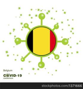 Belgium Coronavius Flag Awareness Background. Stay home, Stay Healthy. Take care of your own health. Pray for Country