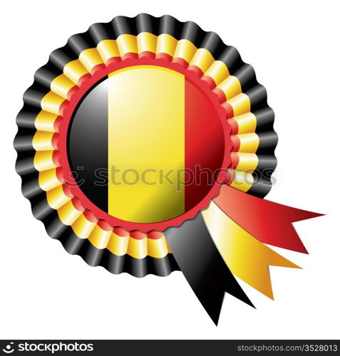 Belgium detailed silk rosette flag, eps10 vector illustration