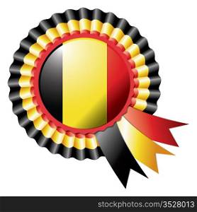 Belgium detailed silk rosette flag, eps10 vector illustration
