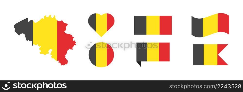 Belgium flag icon set. Belgium flags banner or tags collection. EPS 10.. Belgium flag icon set. Belgium flags banner or tags collection.