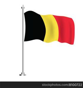 Belgium Flag. Isolated Wave Flag of Belgium Country. Vector Illustration.