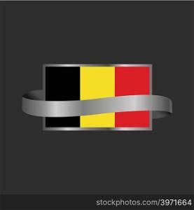 Belgium flag Ribbon banner design