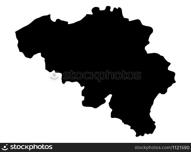 Belgium Map Black Silhouette Vector illustration Eps 10.. Belgium Map Silhouette Vector illustration Eps 10