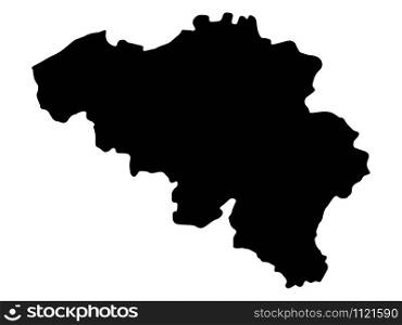 Belgium Map Black Silhouette Vector illustration Eps 10.. Belgium Map Silhouette Vector illustration Eps 10