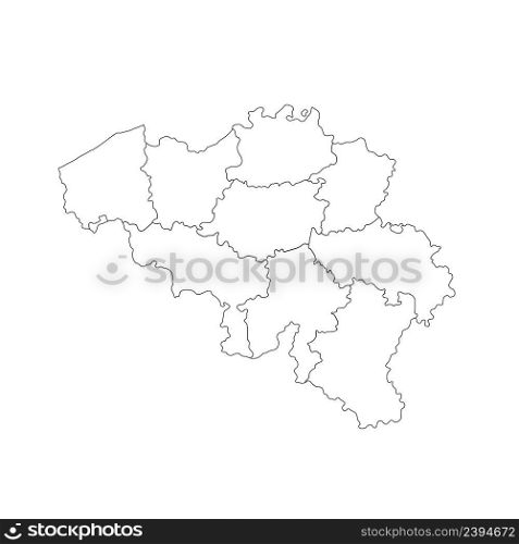 Belgium map in grey isolated on a white background. Stock vector. Belgium map in grey isolated on a white background