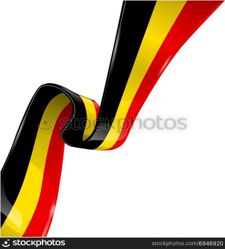belgium ribbon flag on white background