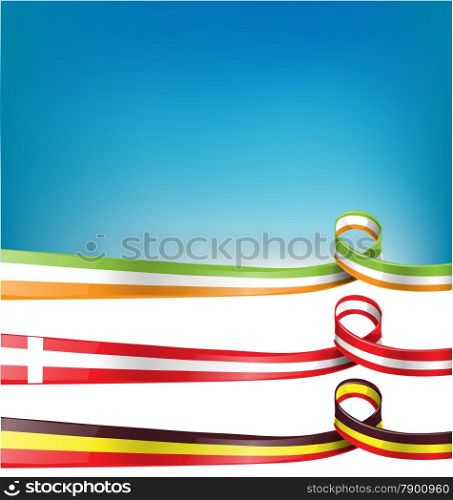 belgium, switzerland and ireland flag set