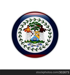 Belize flag on button