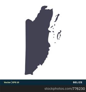 Belize - North America Countries Map Icon Vector Logo Template Illustration Design. Vector EPS 10.