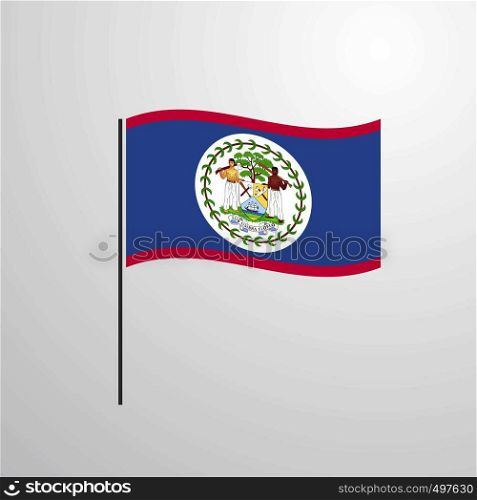 Belize waving Flag