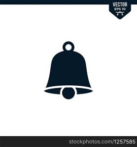 Bell alarm icon collection in glyph style, solid color vector