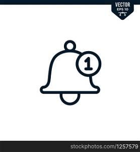 Bell alarm icon collection in outlined or line art style, editable stroke vector