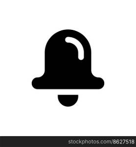 Bell black glyph ui icon. Notification from app. Informational message. User interface design. Silhouette symbol on white space. Solid pictogram for web, mobile. Isolated vector illustration. Bell black glyph ui icon