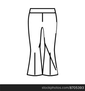 bell bottoms pants clothes line icon vector. bell bottoms pants clothes sign. isolated contour symbol black illustration. bell bottoms pants clothes line icon vector illustration