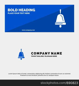 Bell, Education, School SOlid Icon Website Banner and Business Logo Template