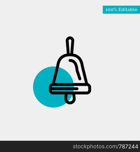 Bell, Education, School turquoise highlight circle point Vector icon