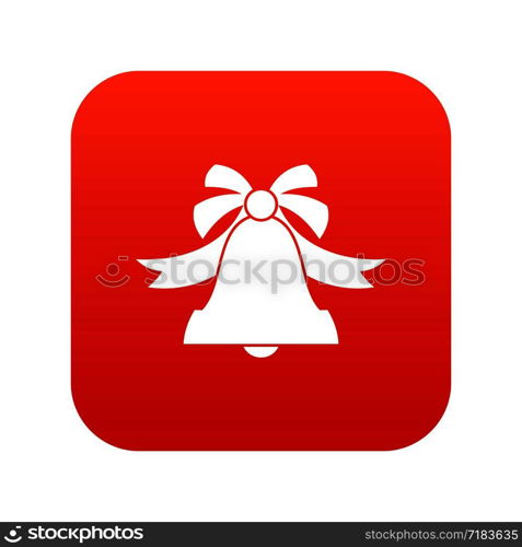 Bell icon digital red for any design isolated on white vector illustration. Bell icon digital red