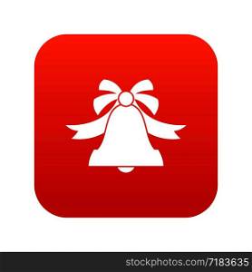 Bell icon digital red for any design isolated on white vector illustration. Bell icon digital red