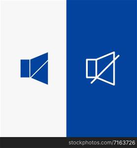 Bell, Off, Silent, Twitter Line and Glyph Solid icon Blue banner Line and Glyph Solid icon Blue banner