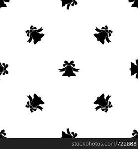 Bell pattern repeat seamless in black color for any design. Vector geometric illustration. Bell pattern seamless black