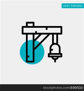Bell, Sign, Train, Transportation turquoise highlight circle point Vector icon