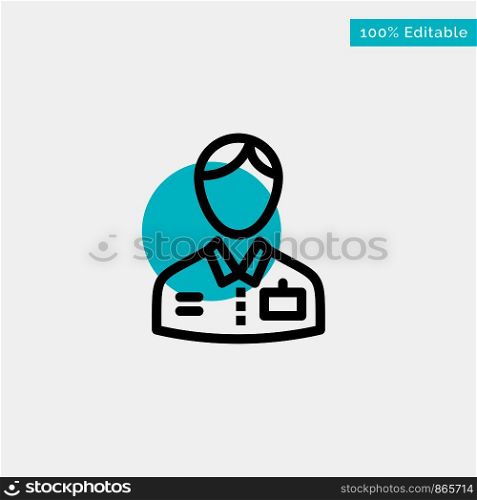 Bellboy, Bellhop, Doorman, Hotel, Service turquoise highlight circle point Vector icon