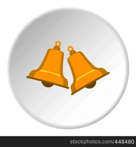 Bells icon in flat circle isolated vector illustration for web. Bells icon circle
