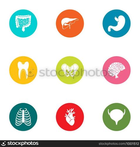 Belly icons set. Flat set of 9 belly vector icons for web isolated on white background. Belly icons set, flat style