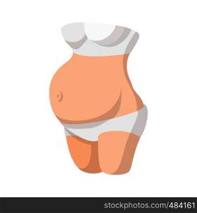Belly of pregnant women cartoon icon on a white background. Belly of pregnant women cartoon icon