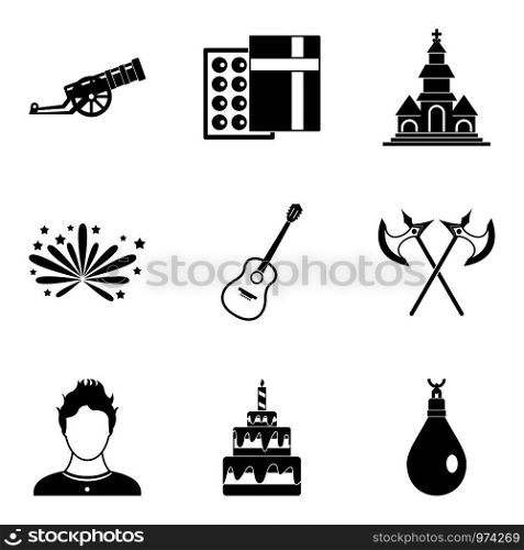 Beloved icons set. Simple set of 9 beloved vector icons for web isolated on white background. Beloved icons set, simple style