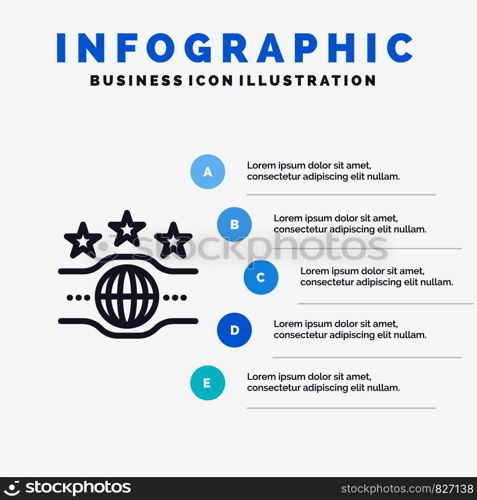 Belt, Champion, Championship, Sport Line icon with 5 steps presentation infographics Background