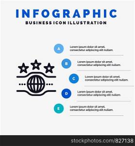 Belt, Champion, Championship, Sport Line icon with 5 steps presentation infographics Background