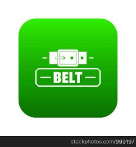Belt fashion icon green vector isolated on white background. Belt fashion icon green vector