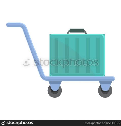 Belt luggage trolley icon cartoon vector. Travel bag. Cart carry. Belt luggage trolley icon cartoon vector. Travel bag