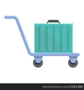 Belt luggage trolley icon cartoon vector. Travel bag. Cart carry. Belt luggage trolley icon cartoon vector. Travel bag