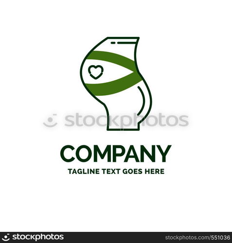 Belt, Safety, Pregnancy, Pregnant, women Flat Business Logo template. Creative Green Brand Name Design.